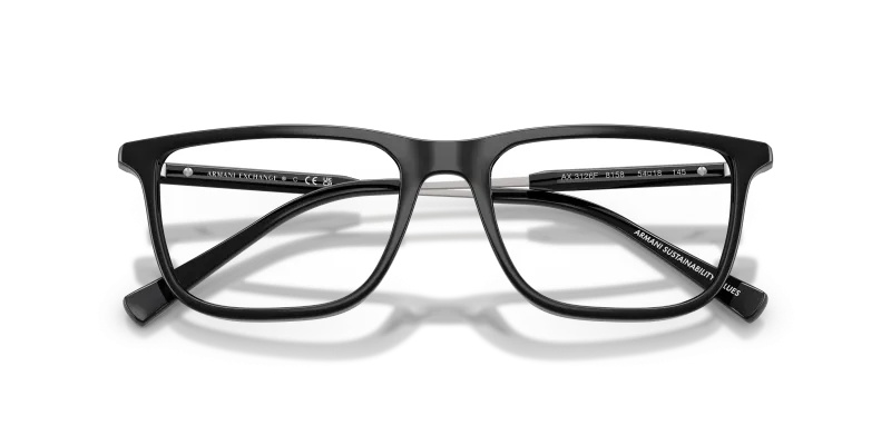 Armani Exchange AX3126F 8158 close-up ด้านหน้า อะซิเตทดำเงา