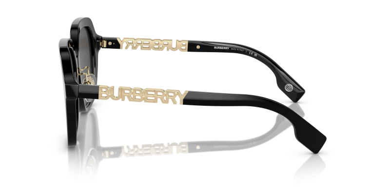 แว่นกันแดด Burberry BE4389F 300187 มุมข้าง อะซิเตทดำขาโลหะดำ