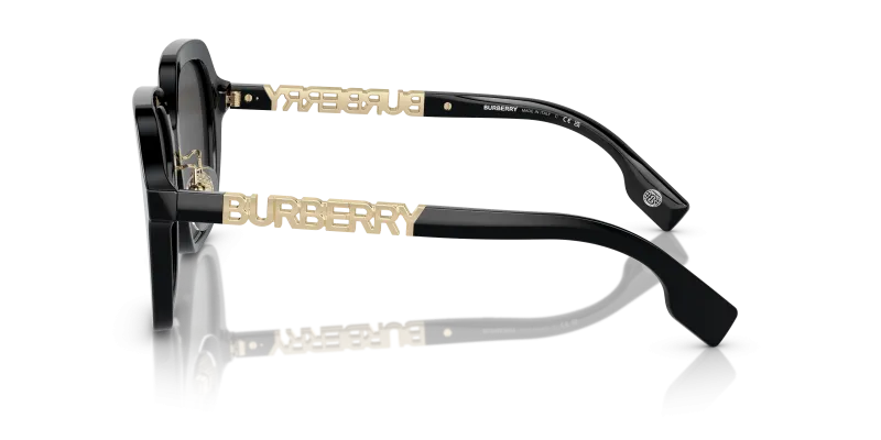 แว่นกันแดด Burberry BE4389F 300187 มุมข้าง อะซิเตทดำขาโลหะดำ