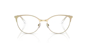 Emporio Armani EA1087 3013 สีทองอ่อนมันเงา มองด้านหน้า ทรงตาแมว