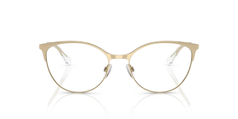 Emporio Armani EA1087 3013 สีทองอ่อนมันเงา มองด้านหน้า ทรงตาแมว