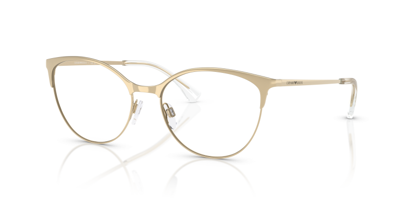 Emporio Armani EA1087 3013 มุมไตรมาส กรอบโลหะขัดเงาทองอ่อน