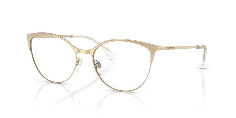 Emporio Armani EA1087 3013 มุมไตรมาส กรอบโลหะขัดเงาทองอ่อน