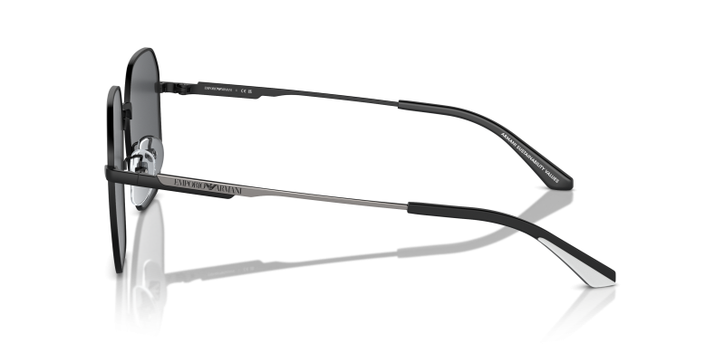 แว่นกันแดด Emporio Armani EA2154D 300187 มุมข้าง ทรงนักบินดำด้านสองโทนสี
