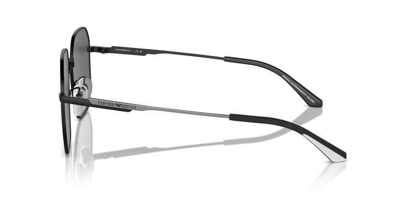 แว่นกันแดด Emporio Armani EA2154D 300187 มุมข้าง ทรงนักบินดำด้านสองโทนสี
