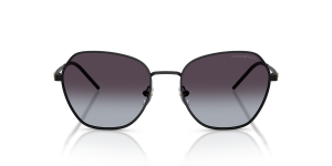 Emporio Armani EA2161 30018G แว่นกันแดดสีดำด้านเลนส์เทาไล่ระดับ ทรงเรขาคณิตผู้หญิง ด้านหน้า