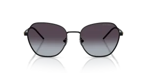 Emporio Armani EA2161 30018G แว่นกันแดดสีดำด้านเลนส์เทาไล่ระดับ ทรงเรขาคณิตผู้หญิง ด้านหน้า
