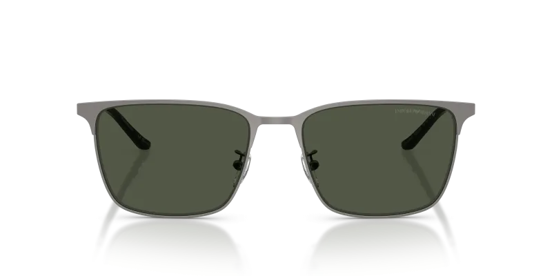 Emporio Armani EA2164D 30039A แว่นกันแดดสีกันเมทัลด้านเลนส์เขียวเข้มโพลาไรซ์ ทรงสี่เหลี่ยมผู้ชาย ด้านหน้า