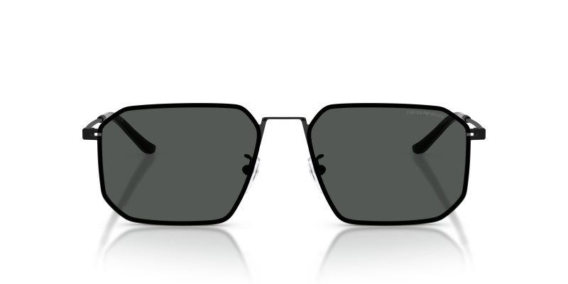 Emporio Armani Sun EA2165D 300187 Matte Black Dark Grey Emporio Armani EA2165D 300187 แว่นกันแดดสีดำด้านเลนส์เทาเข้ม ทรงเรขาคณิตผู้ชาย XL ด้านหน้า