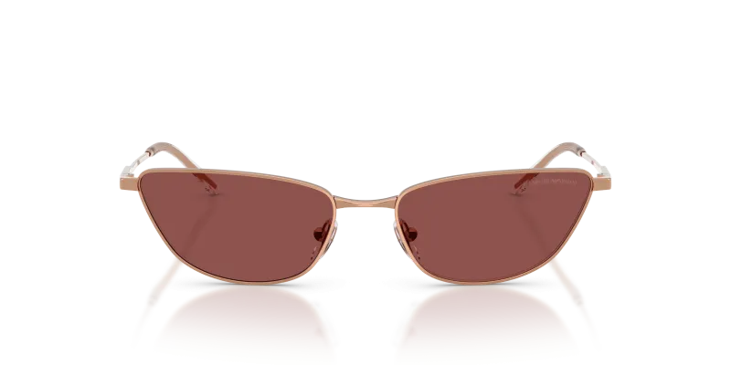 Emporio Armani EA2174B 301175 ด้านหน้า แว่นกันแดดทรงตาแมว Rose Gold เลนส์ม่วงเข้ม