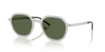 แว่นกันแดด Emporio Armani Sun EA2176 301571 Matte Silver Dark Green แว่นกันแดด Emporio Armani EA2176 301571 สีเงินด้าน มุมสามส่วนสี่
