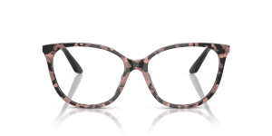 Emporio Armani EA3249U 5766 ด้านหน้า แว่นสายตาทรงตาแมวอะซิเตท Pink Havana ขาดำ