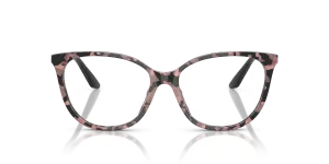 Emporio Armani EA3249U 5766 ด้านหน้า แว่นสายตาทรงตาแมวอะซิเตท Pink Havana ขาดำ