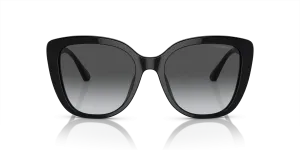 Emporio Armani EA4214U 50178G ด้านหน้า แว่นกันแดดทรงผีเสื้ออะซิเตทดำประกาย เลนส์โพลาไรซ์เทาไล่สี