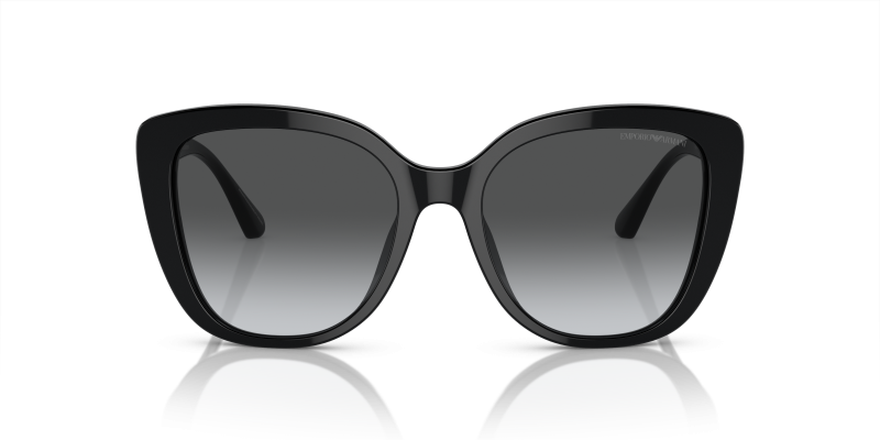 Emporio Armani EA4214U 50178G ด้านหน้า แว่นกันแดดทรงผีเสื้ออะซิเตทดำประกาย เลนส์โพลาไรซ์เทาไล่สี