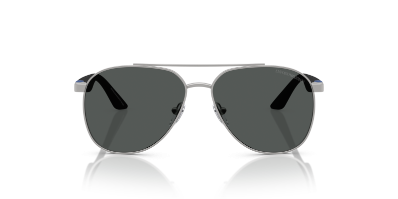 Emporio Armani Sun EK2001 310587 Matte Silver Dark Grey Emporio Armani EK2001 310587 แว่นกันแดดเด็กทรงนักบินโลหะเงินด้าน ด้านหน้า