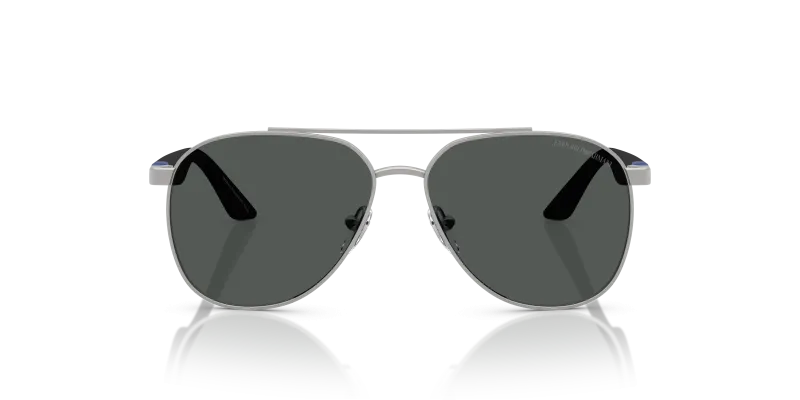 Emporio Armani Sun EK2001 310587 Matte Silver Dark Grey Emporio Armani EK2001 310587 แว่นกันแดดเด็กทรงนักบินโลหะเงินด้าน ด้านหน้า
