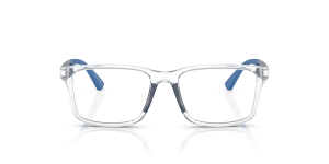 Emporio Armani EK3203 5893 แว่นสายตาเด็กทรงหมอนคริสตัลใส ขาน้ำเงิน ด้านหน้า