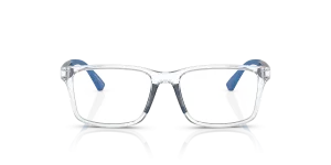 Emporio Armani EK3203 5893 แว่นสายตาเด็กทรงหมอนคริสตัลใส ขาน้ำเงิน ด้านหน้า