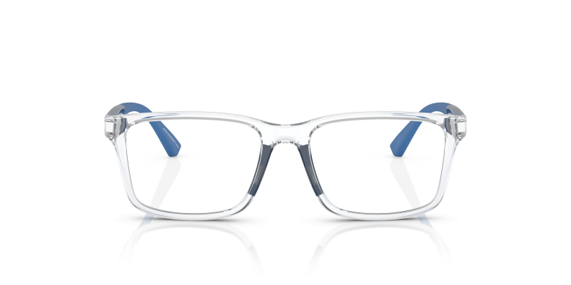 Emporio Armani Optic EK3203 5893 Crystal Emporio Armani EK3203 5893 แว่นสายตาเด็กทรงหมอนคริสตัลใส ขาน้ำเงิน ด้านหน้า