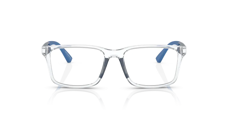 Emporio Armani EK3203 5893 แว่นสายตาเด็กทรงหมอนคริสตัลใส ขาน้ำเงิน ด้านหน้า