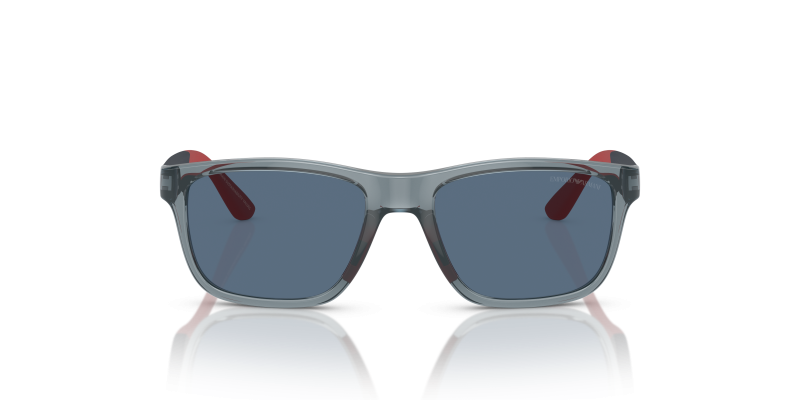 Emporio Armani Sun EK4002F 507280 Shiny Transparent Blue Dark Blue Emporio Armani EK4002F 507280 แว่นกันแดดเด็กน้ำเงินโปร่งใส เลนส์น้ำเงินเข้ม ด้านหน้า