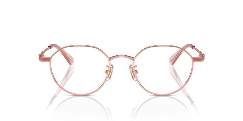 Coach Optic HC5173TD 9331 Shiny Rose Gold Coach HC5173TD 9331 แว่นสายตาผู้หญิงทรงกลมไทเทเนียมสีทองชมพู ด้านหน้า