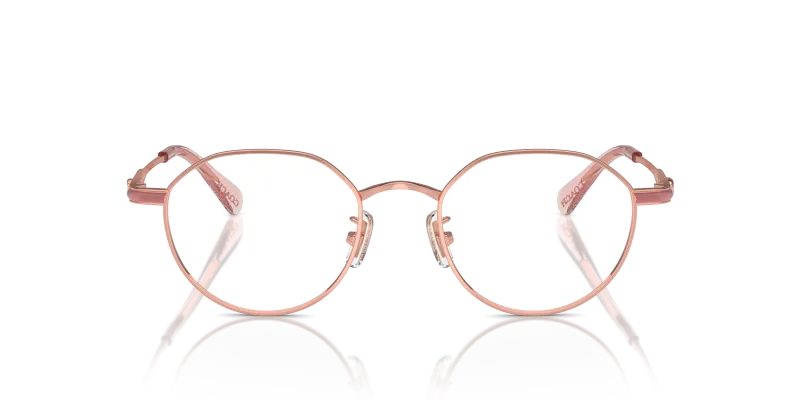 Coach Optic HC5173TD 9331 Shiny Rose Gold Coach HC5173TD 9331 แว่นสายตาผู้หญิงทรงกลมไทเทเนียมสีทองชมพู ด้านหน้า