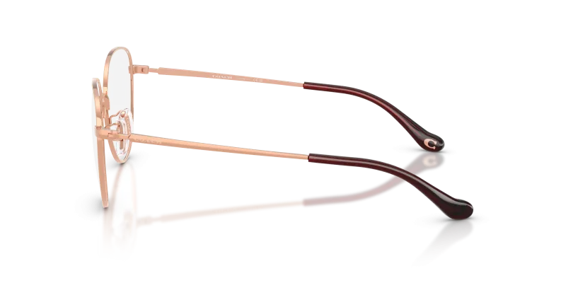 แว่นสายตา Coach HC5192 9407 มุมข้าง ทรงนักบิน Rose Gold Saddle Bridge