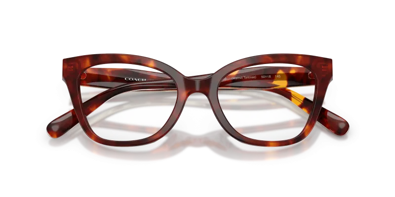 Coach HC6290U 5938 Walnut Tortoise ด้านหน้าพร้อมเลนส์ใส