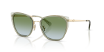 Coach Sun HC7187 9486I7 Gold/Sage Gradient Green Blue Coach HC7187 9486I7 มุมเอียง 3/4 แสดงเลนส์ไล่ระดับเขียวน้ำเงิน