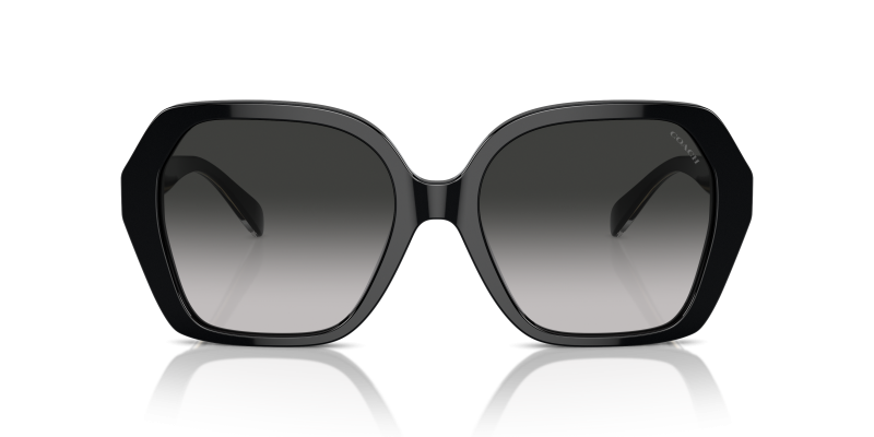 Coach HC8404U 50023C แว่นกันแดดอะซิเตทสีดำ เลนส์ Grey Gradient ด้านหน้า