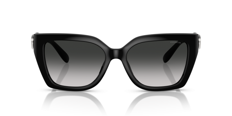 Coach HC8408F 50023C แว่นกันแดดวัสดุฉีดสีดำ เลนส์ Grey Gradient ด้านหน้า