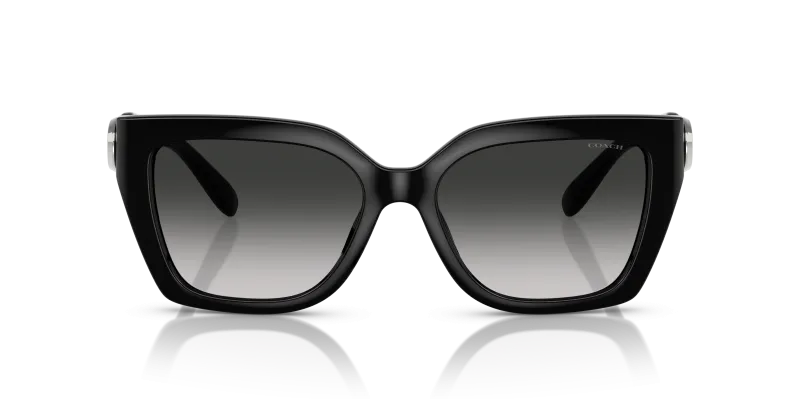 แว่นกันแดด Coach Sun HC8408F 50023C CW202 Black Grey Gradient Coach HC8408F 50023C แว่นกันแดดวัสดุฉีดสีดำ เลนส์ Grey Gradient ด้านหน้า