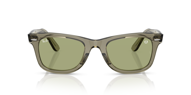 แว่นกันแดด Rayban Wayfarer RB2140F-68694E สีเขียวโปร่งใส ด้านหน้า