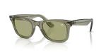 แว่นกันแดด Rayban Wayfarer RB2140F-68694E เขียวโปร่งใส Rayban Wayfarer RB2140F-68694E มุมเอียง 3/4 สีเขียวโปร่งใส 68694E