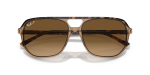 Rayban Bill One RB2205-1292M2 ฮาวานาพื้นน้ำตาลโปร่งใส น้ำตาลโพลาไรซ์ Rayban RB2205-1292M2 1292M2 ขาแว่นด้านใน
