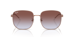 Rayban Sun RB3713D-9202I8 แว่นกันแดดโลหะโรสโกลด์ เลนส์ไล่ระดับม่วงอมฟ้า Low Bridge
