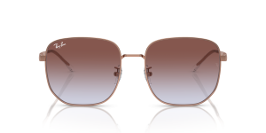 Rayban Sun RB3713D-9202I8 แว่นกันแดดโลหะโรสโกลด์ เลนส์ไล่ระดับม่วงอมฟ้า Low Bridge