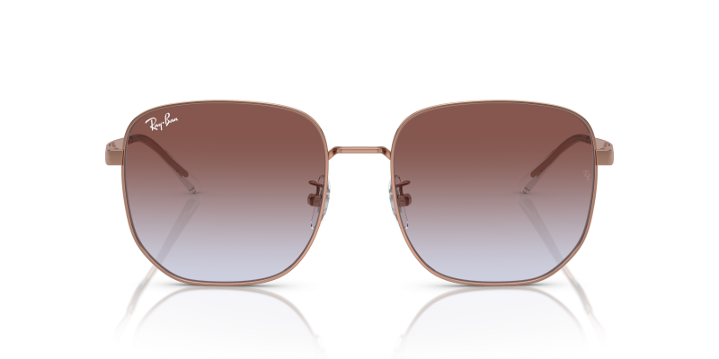 Rayban Sun RB3713D-9202I8 แว่นกันแดดโลหะโรสโกลด์ เลนส์ไล่ระดับม่วงอมฟ้า Low Bridge