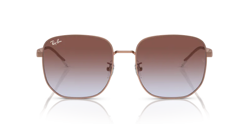 Rayban Sun RB3713D 9202I8 โรสโกลด์ Rayban Sun RB3713D-9202I8 แว่นกันแดดโลหะโรสโกลด์ เลนส์ไล่ระดับม่วงอมฟ้า Low Bridge