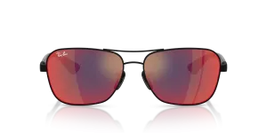 Rayban RB8336M F1186P แว่นกันแดด Scuderia Ferrari ทรงสี่เหลี่ยมโลหะดำด้าน ทั้งสองเพศ