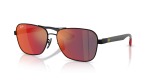 Rayban Sun RB8336M F1186P ดำด้าน Dark Grey Mirror Blue Red Rayban RB8336M F1186P มุมเอียง 3/4