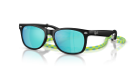 Rayban Junior New Wayfarer RJ9052SF-702855 ดำรับเบอร์ Blue Mirror Green Rayban RJ9052SF 702855 มุมเอียง 3/4