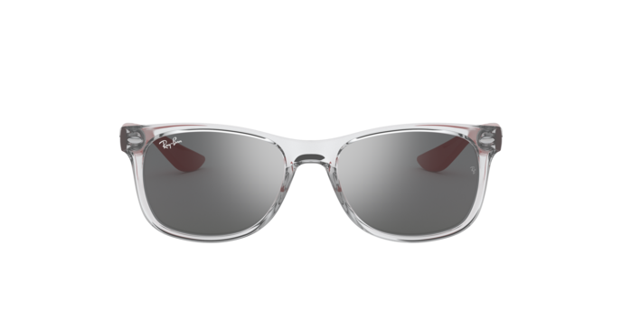 Rayban Junior New Wayfarer RJ9052SF-70636G เทาโปร่งใส Grey Mirror Silver Rayban Junior New Wayfarer RJ9052SF 70636G แว่นกันแดดเด็กเทาโปร่งใสเลนส์ปรอทเงิน