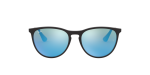 Rayban Junior Erika RJ9060SF-700555 ดำรับเบอร์ Blue Flash Mirror Rayban Junior Erika RJ9060SF 700555 แว่นกันแดดเด็กทรงกลมดำรับเบอร์เลนส์น้ำเงินแฟลช