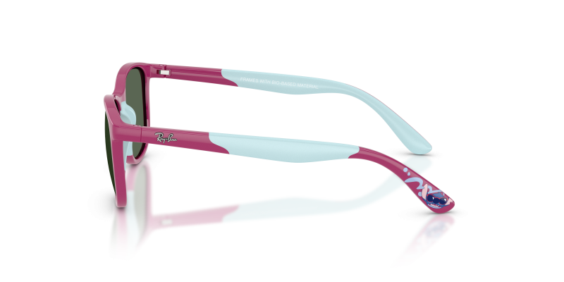 แว่นกันแดด Rayban RJ9077S-719271 มุมข้าง ขาแว่นยาง Azzurre สีฟ้า