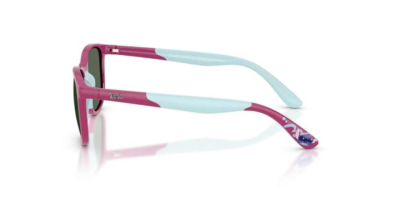 แว่นกันแดด Rayban RJ9077S-719271 มุมข้าง ขาแว่นยาง Azzurre สีฟ้า