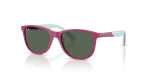 Rayban RJ9077S-719271 มุมเอียง 3/4 สีพุชเซียและยางสีฟ้า 719271