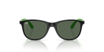 แว่นกันแดด Rayban RJ9077S-719371 Black Rubber Green ด้านหน้า สำหรับเด็ก